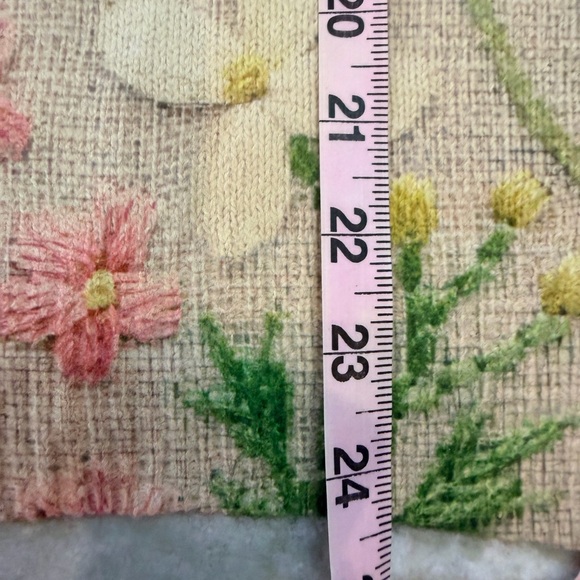 Floral Embroidered Pullover Medium Cottagecore Textured Garden Sweatshirt. New - Picture 8 of 10